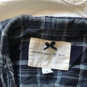 Banana republic navy plaid flannel